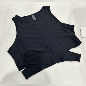 Beyond Yoga XL Featherweight Embrace Cropped Tank NWT Darkest Night Black